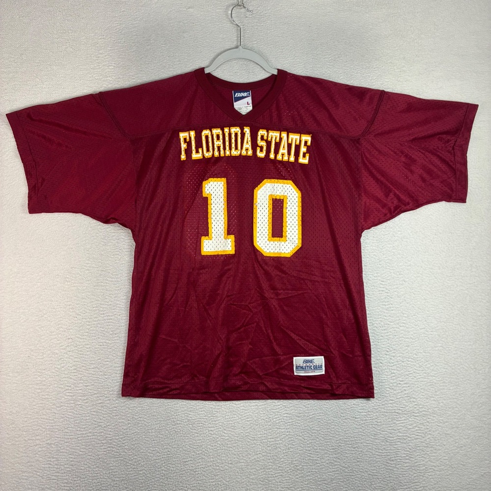Vintage Bike Florida State Football Jersey Men L Maroon Mesh 80s 90s Made USA